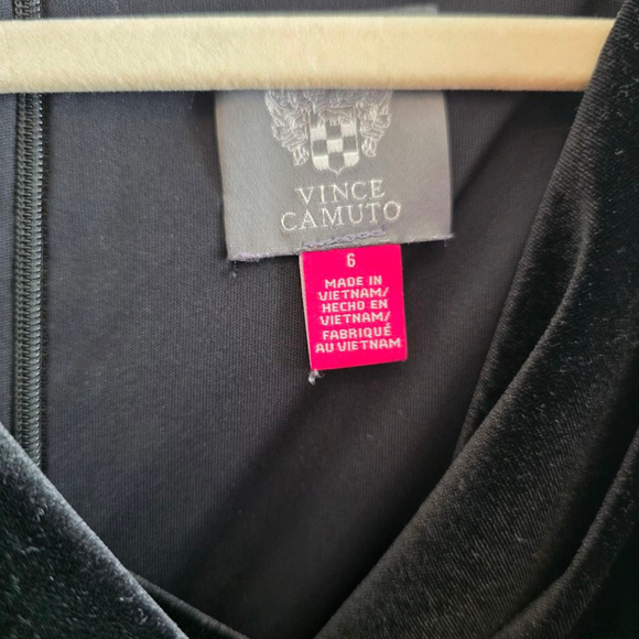 Vince Camuto Velvet Draped Neck Jumpsuit Wide Leg Full Length Black - Picture 7 of 13